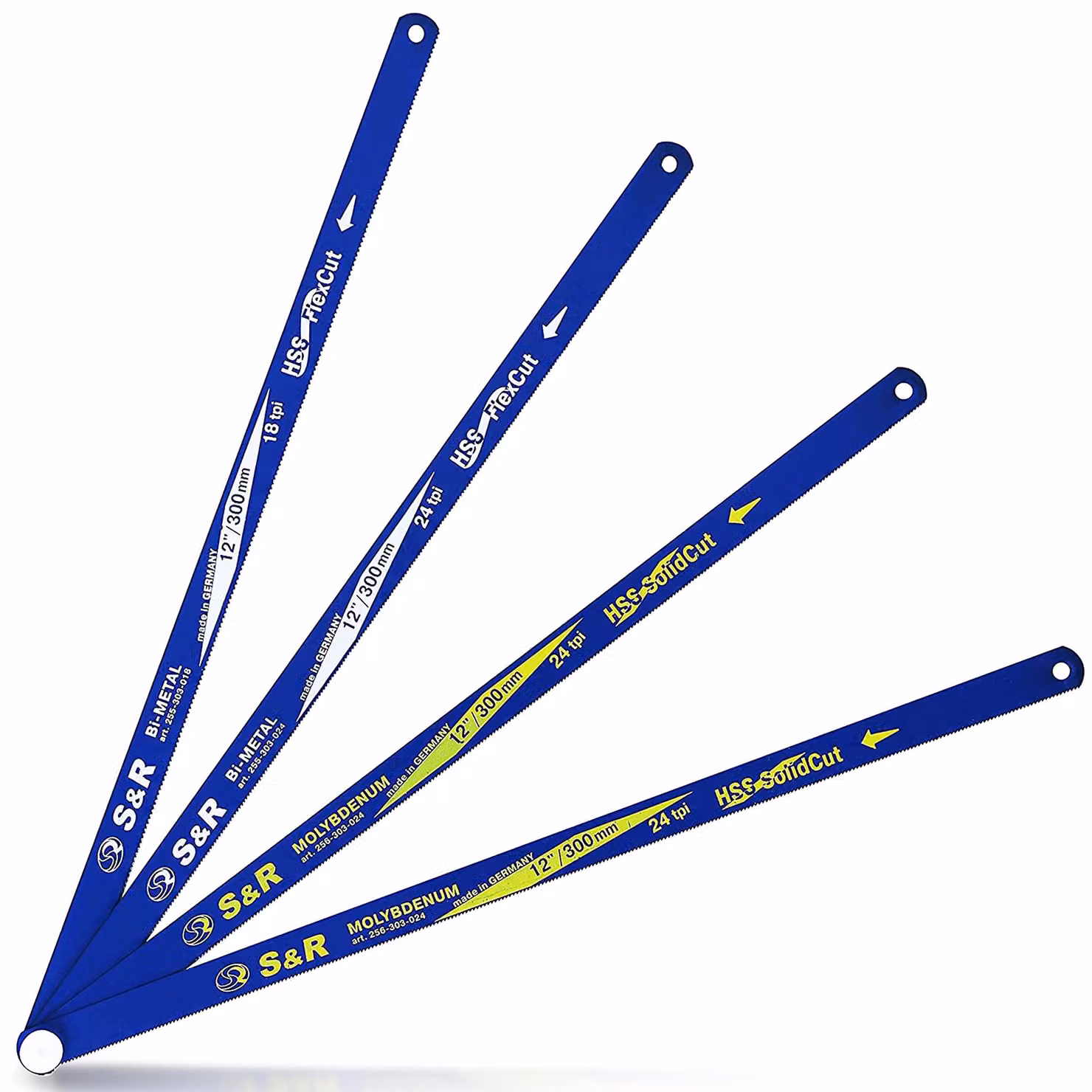 Set di lame per sega da metallo, 12" / 300mm, composto da 4 pezzi