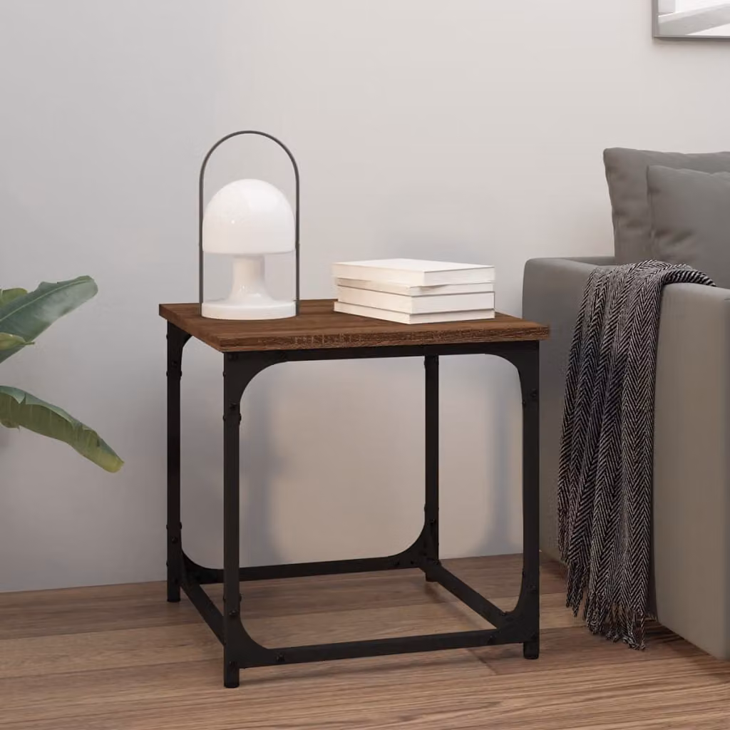 vidaXL Tavolino da Salotto Quadrato in Legno Rovere Marrone L/P/H: 40 x 40 x 40 cm