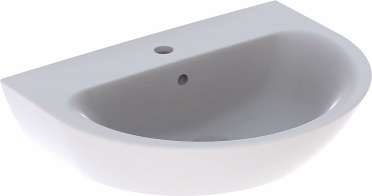 Geberit Renova lavabo, 1 trou pour robinet, avec trop-plein, largeur : 65cm, 500.372.01.1, 500.372.01.1