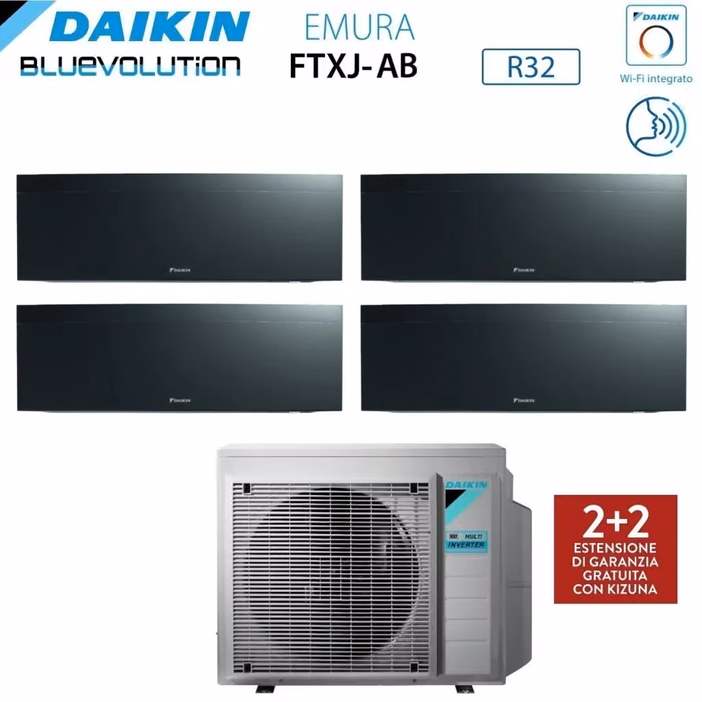 Condizionatore Daikin Bluevolution Quadri Split Inverter Serie Emura Black III con Wi-Fi Integrato Colore Nero – 2