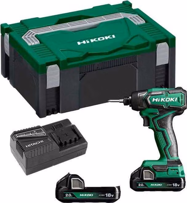 Hikoki WH18DDWRZ, Avvitatore a impulsi, pistola a manovella, 1/4", Nero, Verde, 3200 giri/min, 140 Nm