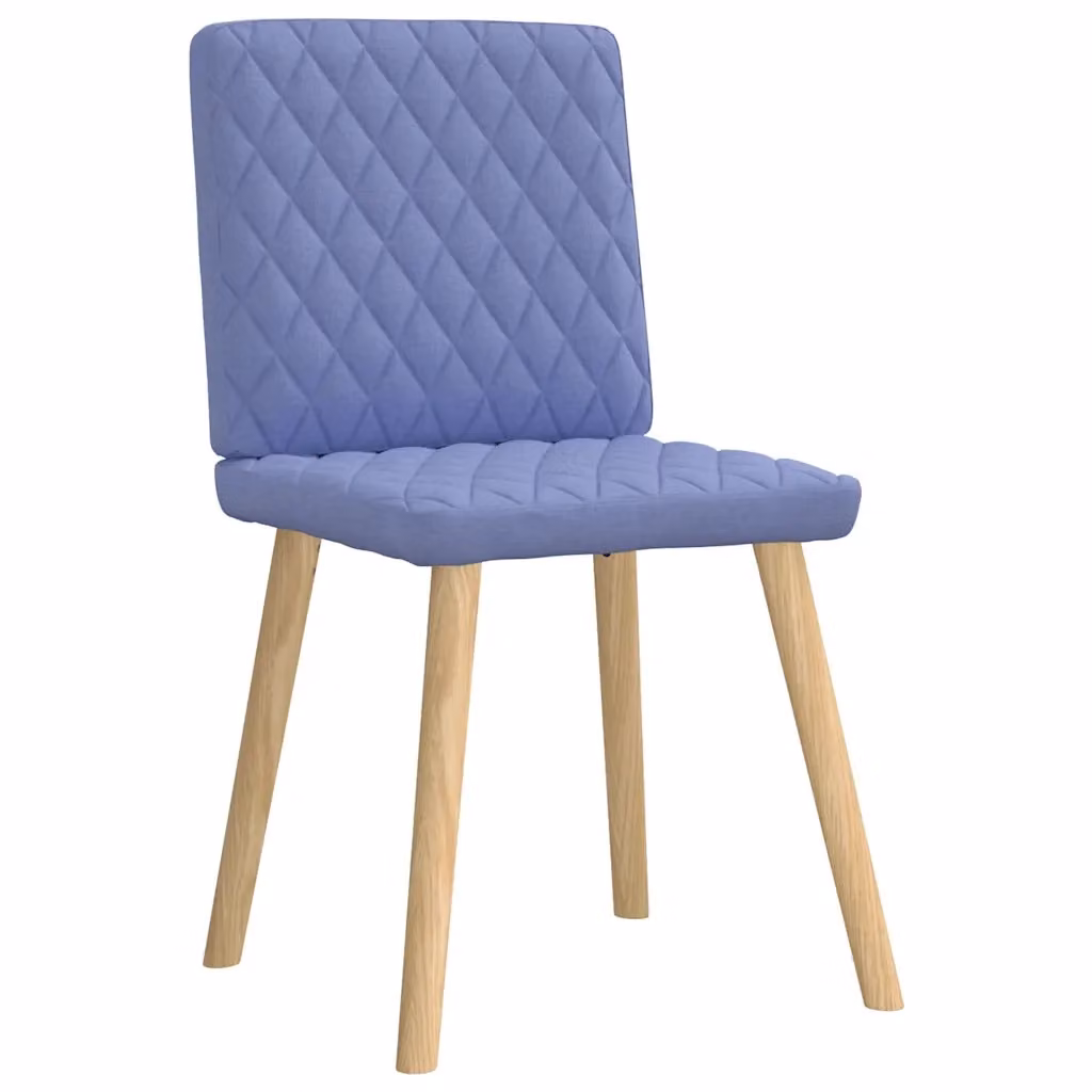 Set di 4 sedie da pranzo moderne vidaXL in tessuto blu jeans con struttura in legno di gomma e metallo – 2