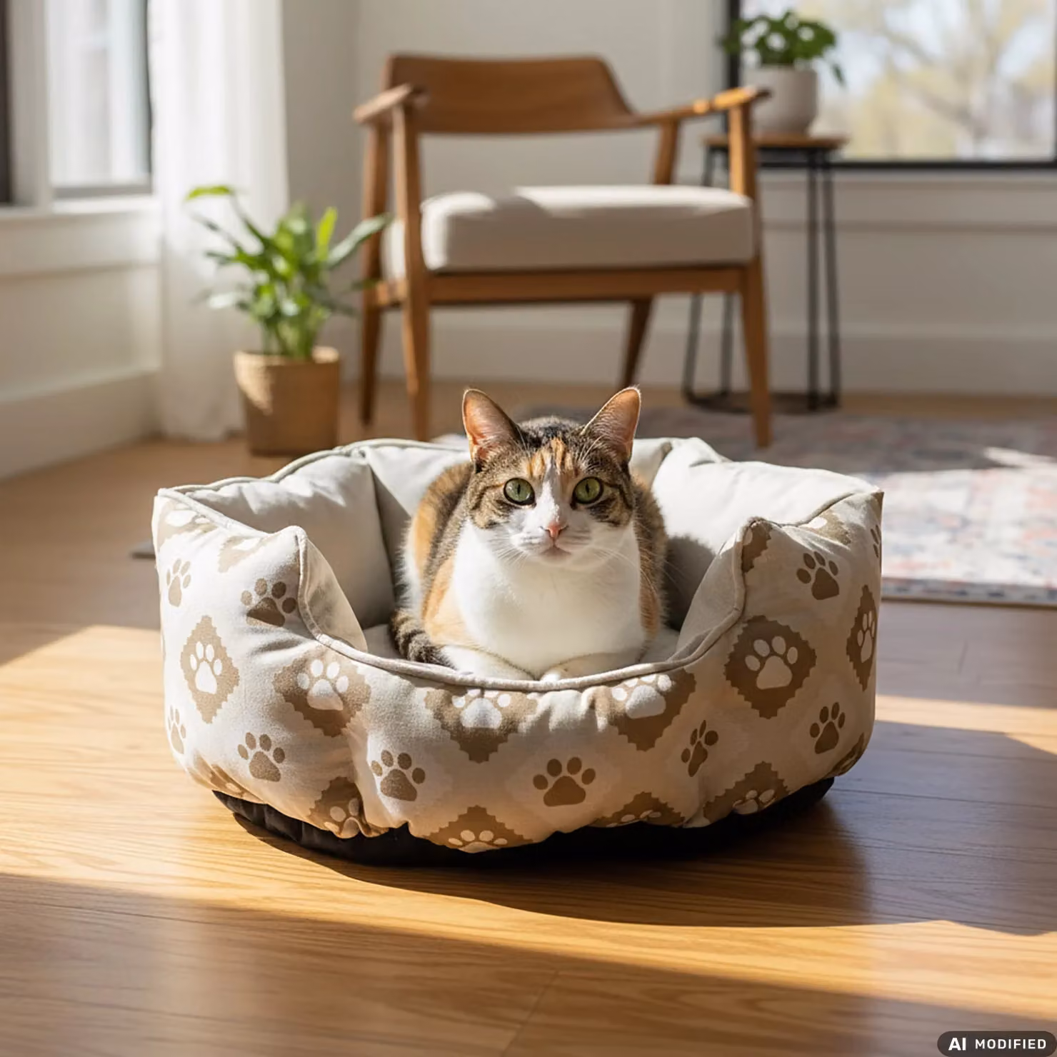 Pet Sitter Cuccia Ovale Multicolore per Cani e Gatti in Tessuto con Fondo Antiscivolo e Bordo Rialzato L 50 cm x P 40 cm – 2