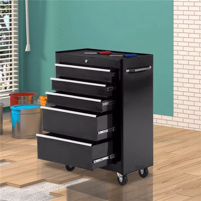 Carrello cassettiera porta utensili per officina Maury's Online in acciaio nero, L: 61.5 cm, P: 33.0 cm, H: 85.0 cm – 2