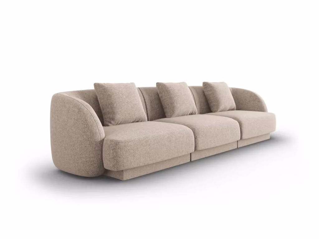 Divano 3 posti Tulum di Cosmopolitan Design in ciniglia beige per il tuo soggiorno – 2