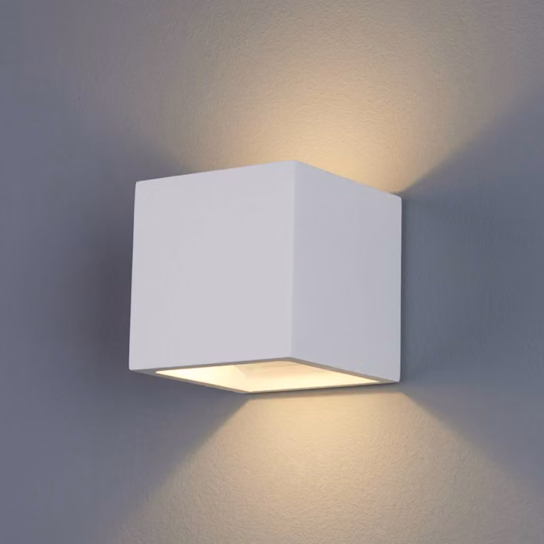 Applique da parete a LED MARITA Lindby, Bianco / Opale, Corridoio, Gesso / Argilla, Moderno, Applique a LED