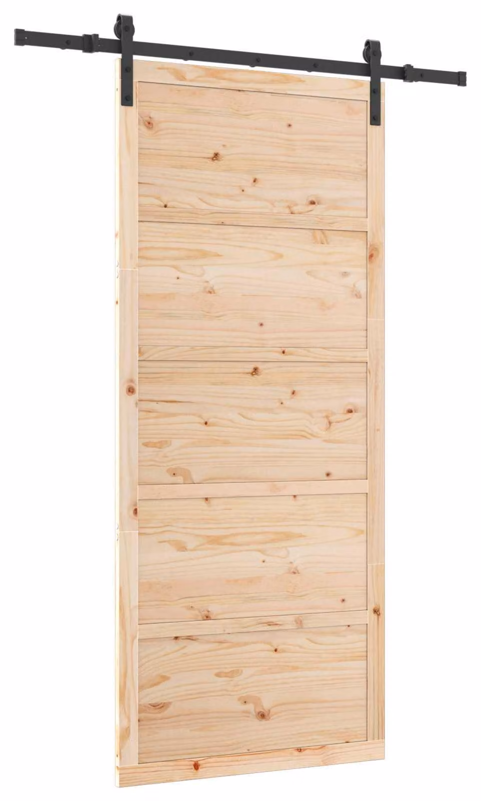 Porta scorrevole Naturale 80 x 208 cm Legno Massello di Pino