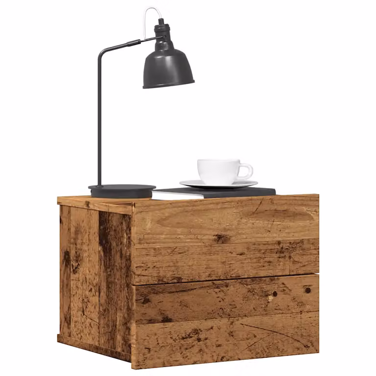 Comodino a muro vidaXL in legno antico marrone L 40 cm, P 32 cm, H 30 cm