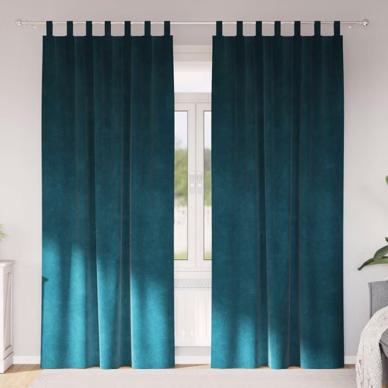 Set di 2 tende oscuranti vidaXL in velluto verde, L: 140 cm, H: 245 cm