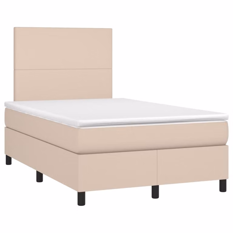 Giroletto a Molle con Materasso Cappuccino 120x190cm Pelle finta