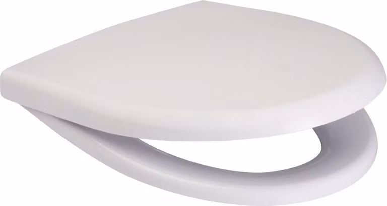 Copertura per WC compatibile con i modelli Cersanit Eko, colore bianco, con proprietà antibatteriche e cerniera in metallo