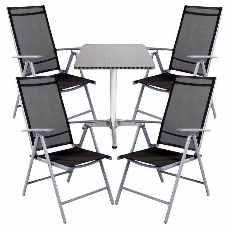 Set bistrot 5 pezzi alluminio - tessuti / antracite
