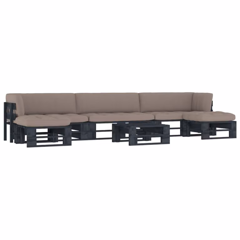 Maison Exclusive - Set da salotto da 6 pezzi in legno di pino impregnato, colore nero