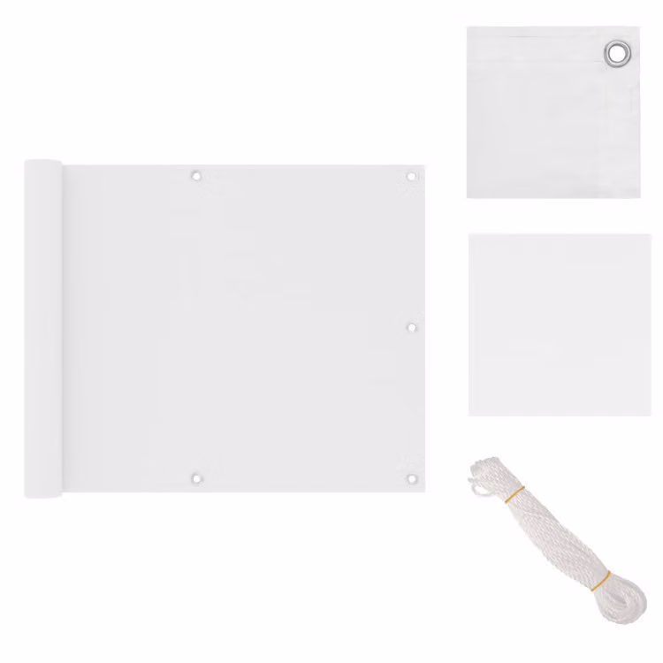 vidaXL Schermo privacy per balcone bianco 75x400 cm Tessuto Oxford - Ombrelloni e tende da sole