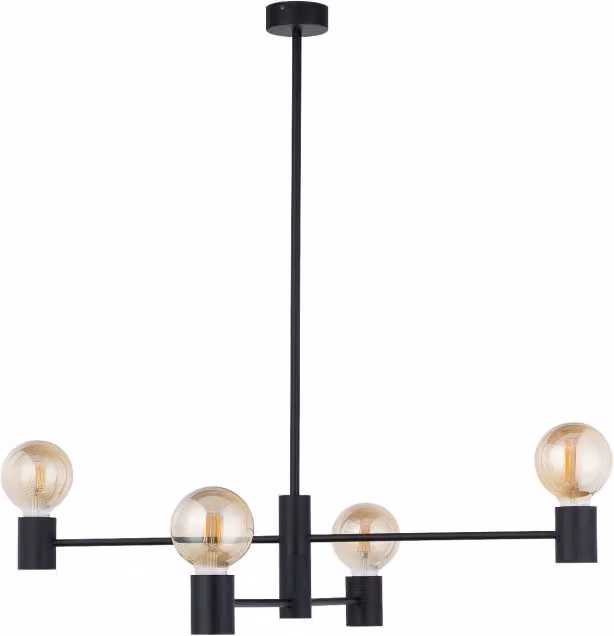 Lampadario a sospensione Nowodvorski Lighting Radius nero con vetro trasparente, diametro: 77,5 cm