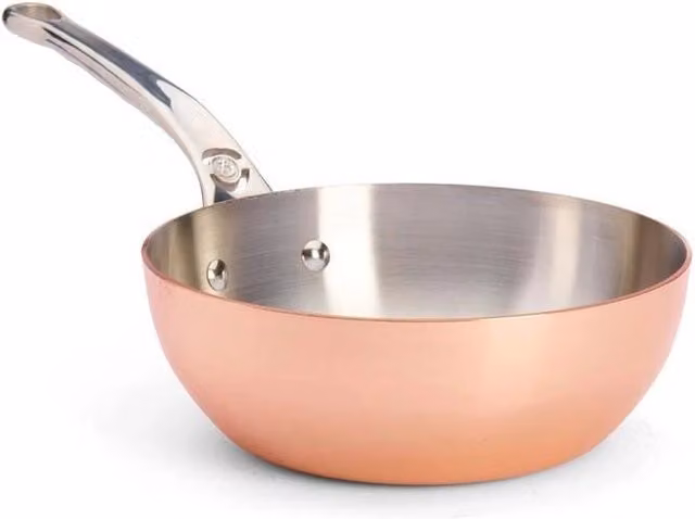 De Buyer Casseruola Bombata Prima Matera in Rame e Acciaio Inox con Fondo Ferromagnetico per Induzione Diametro: 20 cm