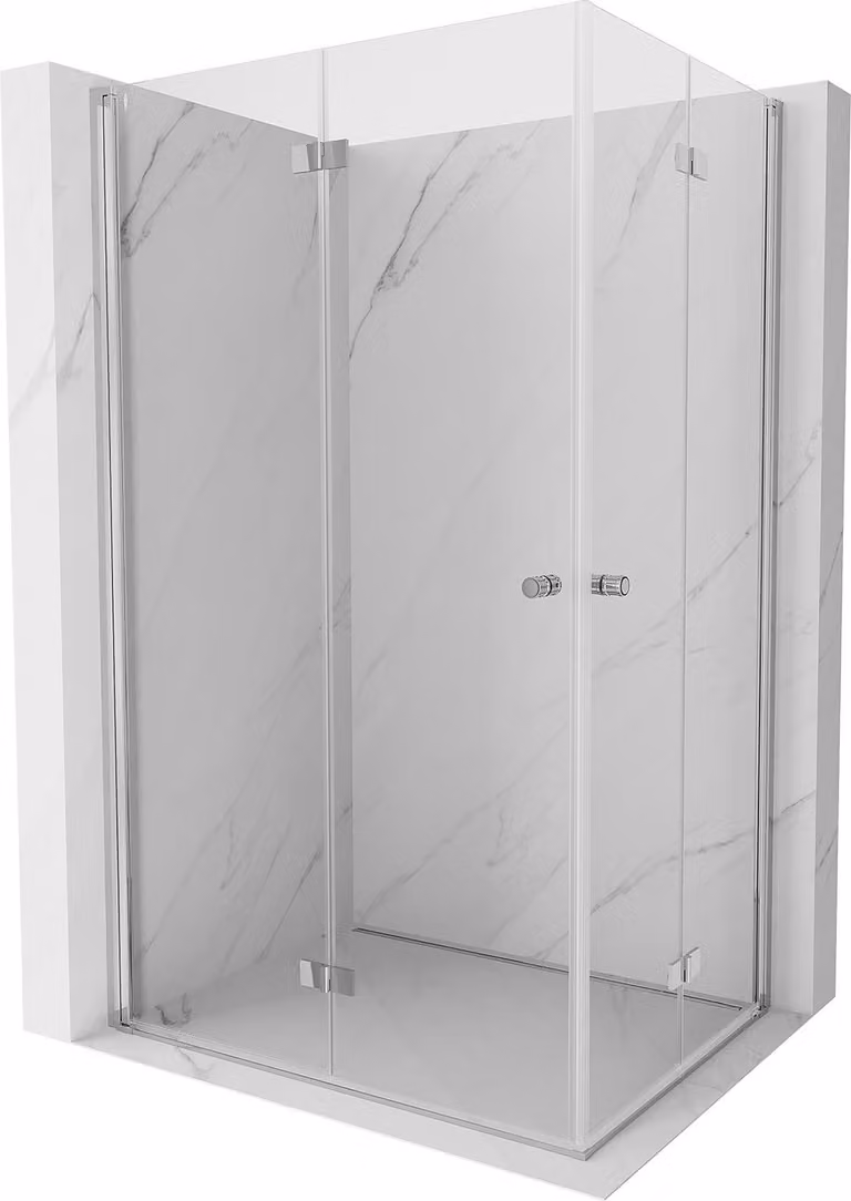 Mexen Mist-F Duo cabina doccia pieghevole sinistra 85 x 80 cm, trasparente, cromo - 8A6-085L-080P-01-00