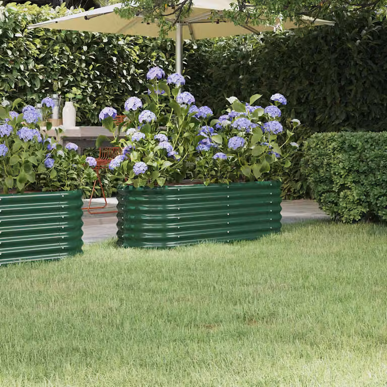 Letto rialzato da giardino vidaXL in acciaio zincato verde L: 114 cm, P: 40 cm, H: 36 cm
