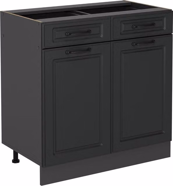 Mobiletto base per cucina R-Line Antracite rustico/Antracite 80 cm senza piano di lavoro Vicco
