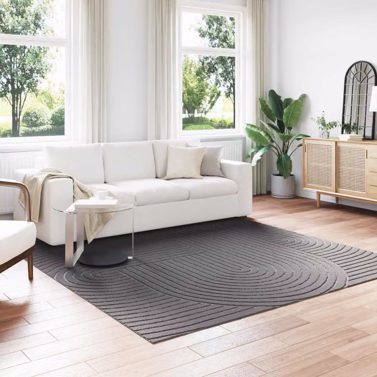 Tappeto vidaXL PALMERAS Antracite per interno ed esterno, quadrato, lavabile e antiscivolo, L/P: 240 x 240 cm