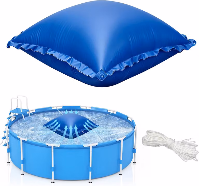 Gomitone gonfiabile per piscina, rotondo, diametro 1,8 metri, con corda di fissaggio da 15 metri, adatto per piscine
