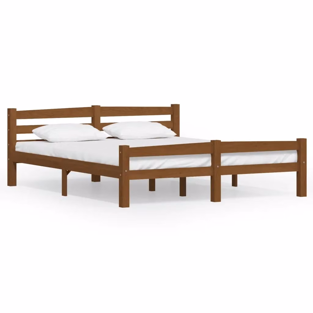 Struttura Letto Giroletto Design Mania in Legno di Pino Ambrato L: 160 cm, P: 200 cm, H: 106 cm – 2