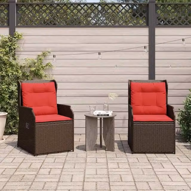 Panchina da giardino 2 pz Marrone polyrattan 3394491