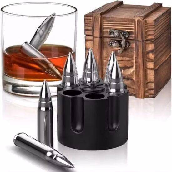 Pietre da Whisky in acciaio inossidabile color argento per adulti