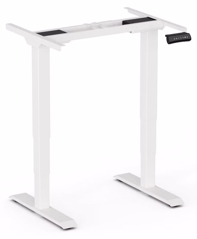 Scrivania regolabile in altezza, elettrica - Bianco - Altezza regolabile da 63 a 128 cm - Larghezza 80-120 cm - Struttura in metallo - Adatta per ufficio e studio