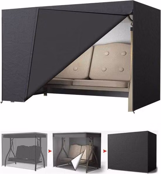 Sedia da giardino - Impermeabile - Multiuso - Pezzo unico - Nera - 150 x 100 x 165 cm