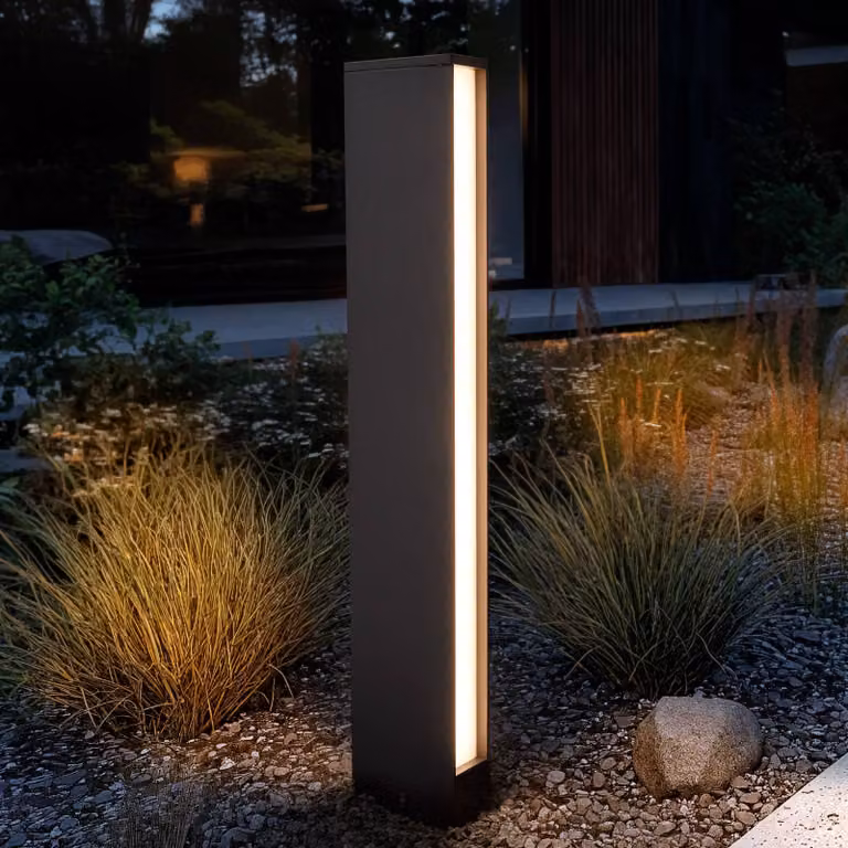 Lampioncino da giardino Lirka Lucande, Nero, Alluminio, Moderno, Lampada LED da esterni