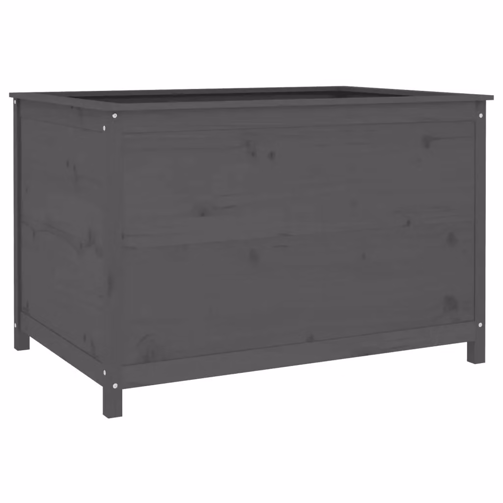 Fioriera Rialzata da Giardino vidaXL in Legno di Pino Grigio L: 119,5 cm, P: 82,5 cm, H: 78 cm – 2