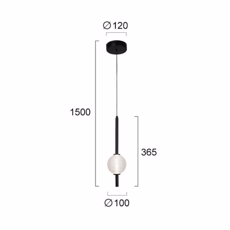 Viokef Lampada LED a sospensione Abeona, Ø 10 cm, nero/trasparente, metallo/vetro Abeona, Nero, Soggiorno / Sala da pranzo, Metallo