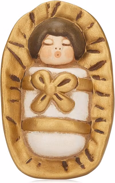 Statuina Gesù Bambino Classica Thun in Ceramica Bianca per Presepe