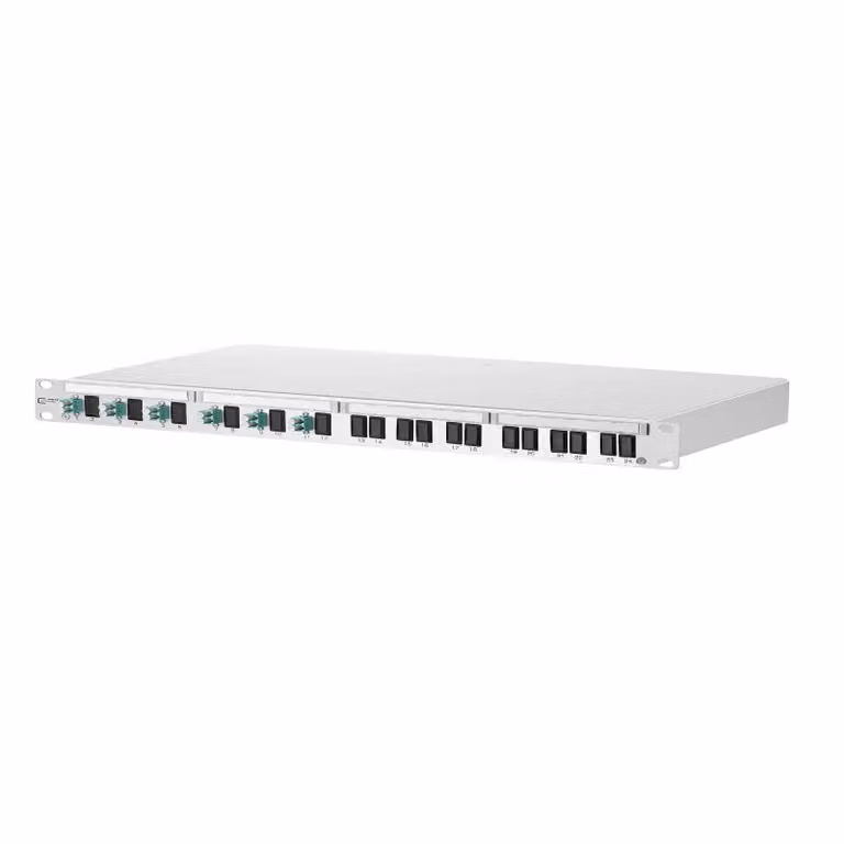 Metz Connect OpDAT PF Patchfeld VIK 6xLC-D (azzurro), OM3, grigio 1502007706-E
