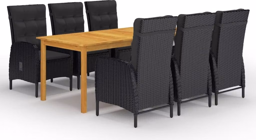 Maison Exclusive - Set da pranzo da giardino 7 pezzi nero
