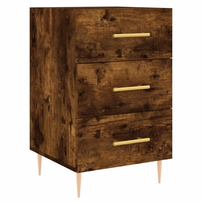 Comodino Rovere Fumo 40x40x66 cm in Legno Multistrato