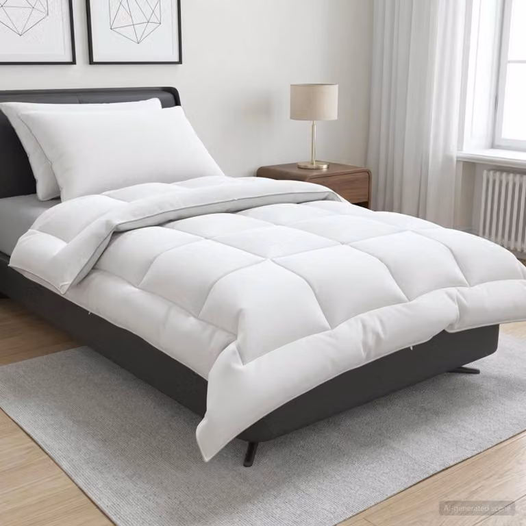 Set di piumone e cuscini 3 pz vidaXL 4 stagioni in microfibra e lana nuova, colore bianco, 140x220 cm
