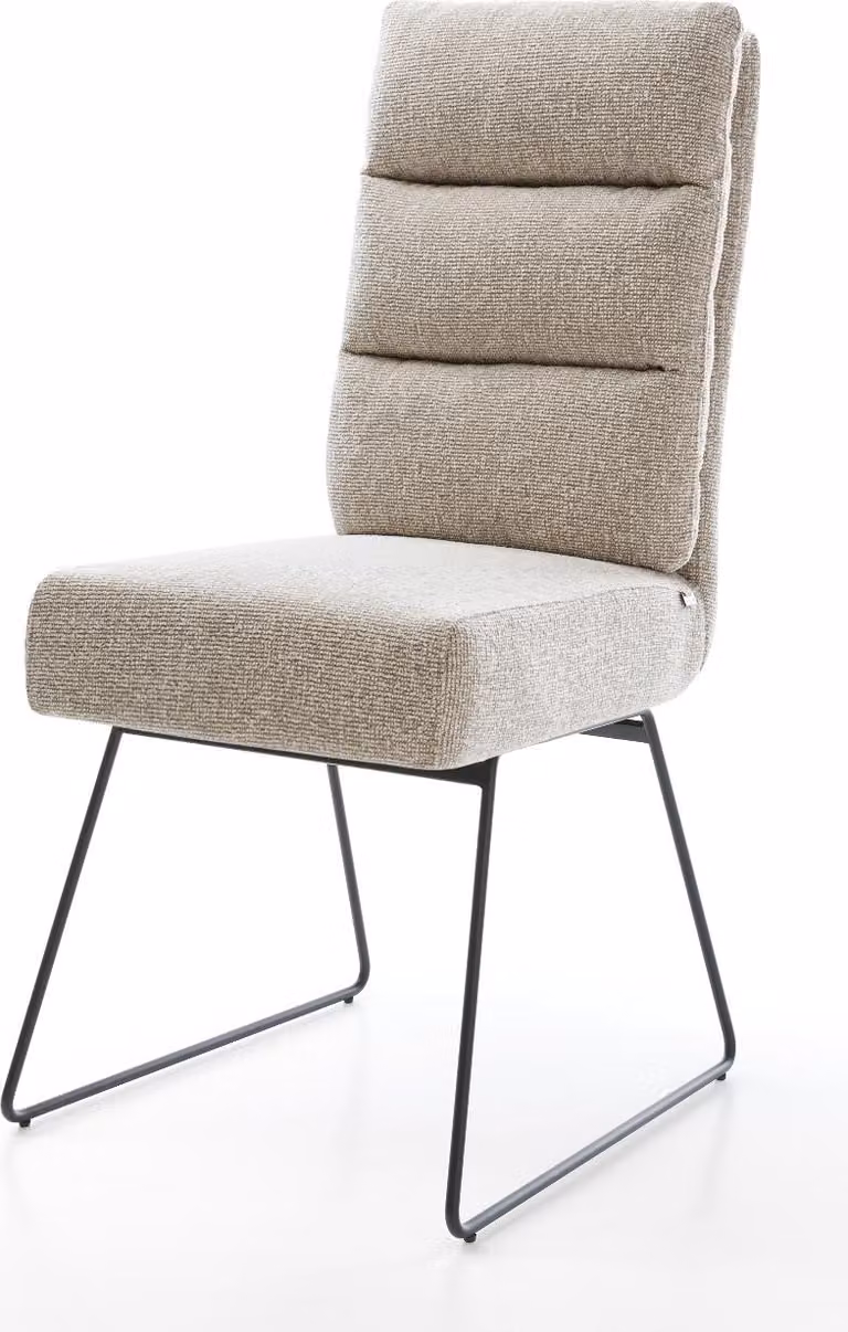 DELIFE sedia da pranzo Pela-Flex tessuto morbido beige base a slitta nucleo a molle tascabili nere