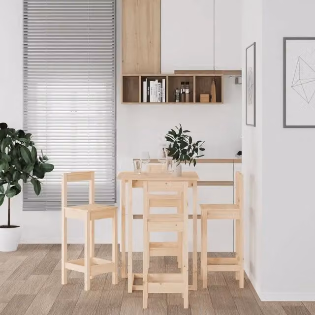 Set da Bar 5 pz in Legno Massello di Pino 3124742