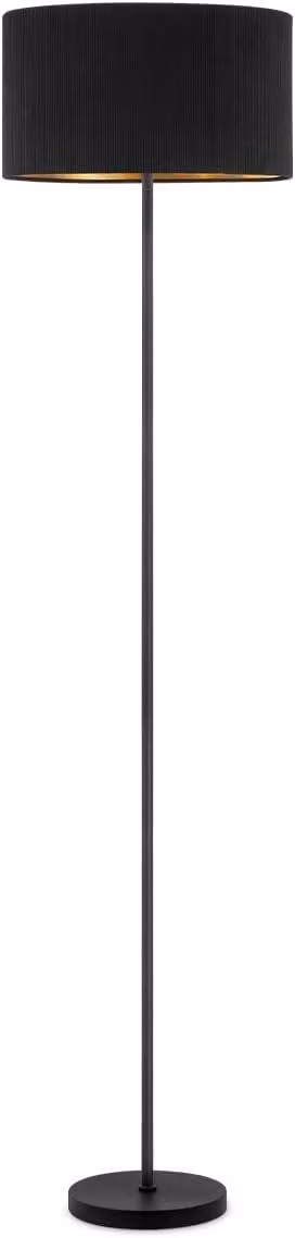 Lampada da terra scandinava con paralume a corda, colore nero, dimensioni 40x165 cm