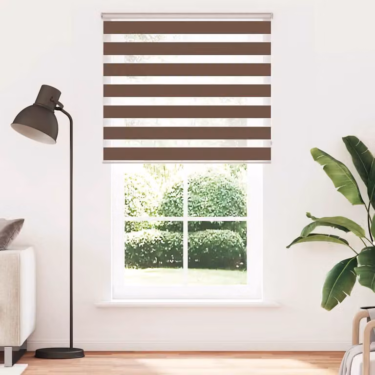 vidaXL Tenda a Rullo Zebra Larghezza Tessuto 120,9 cm Poliestere
