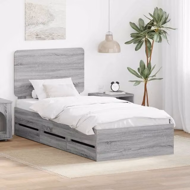 Struttura del letto con cassetto Grigio Sonoma 90 x 190 cm 3412642