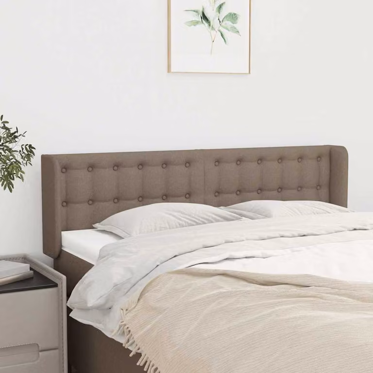 Testiera ad orecchio vidaXL in tessuto beige/grigio L: 147 cm, P: 16 cm, H: 78/88 cm