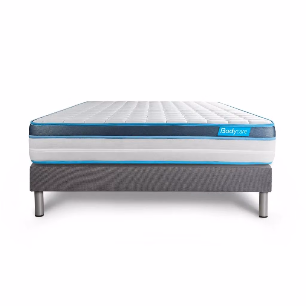 Set materasso e base Bodycare BodyFit in schiuma viscoelastica con struttura imbottita, colore bianco, L/P: 180 x 200 cm – 2