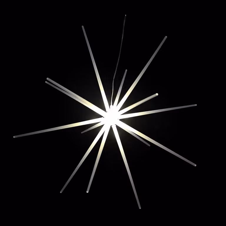 Luci natalizie a LED tridimensionali a forma di stella, da appendere, diametro 51 cm, per uso esterno, alimentazione a batteria