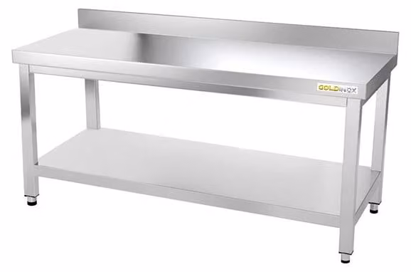 Tavolo da lavoro in acciaio inossidabile, base da 1600 x 500 mm, modello PREMIUM - GOLDINOX