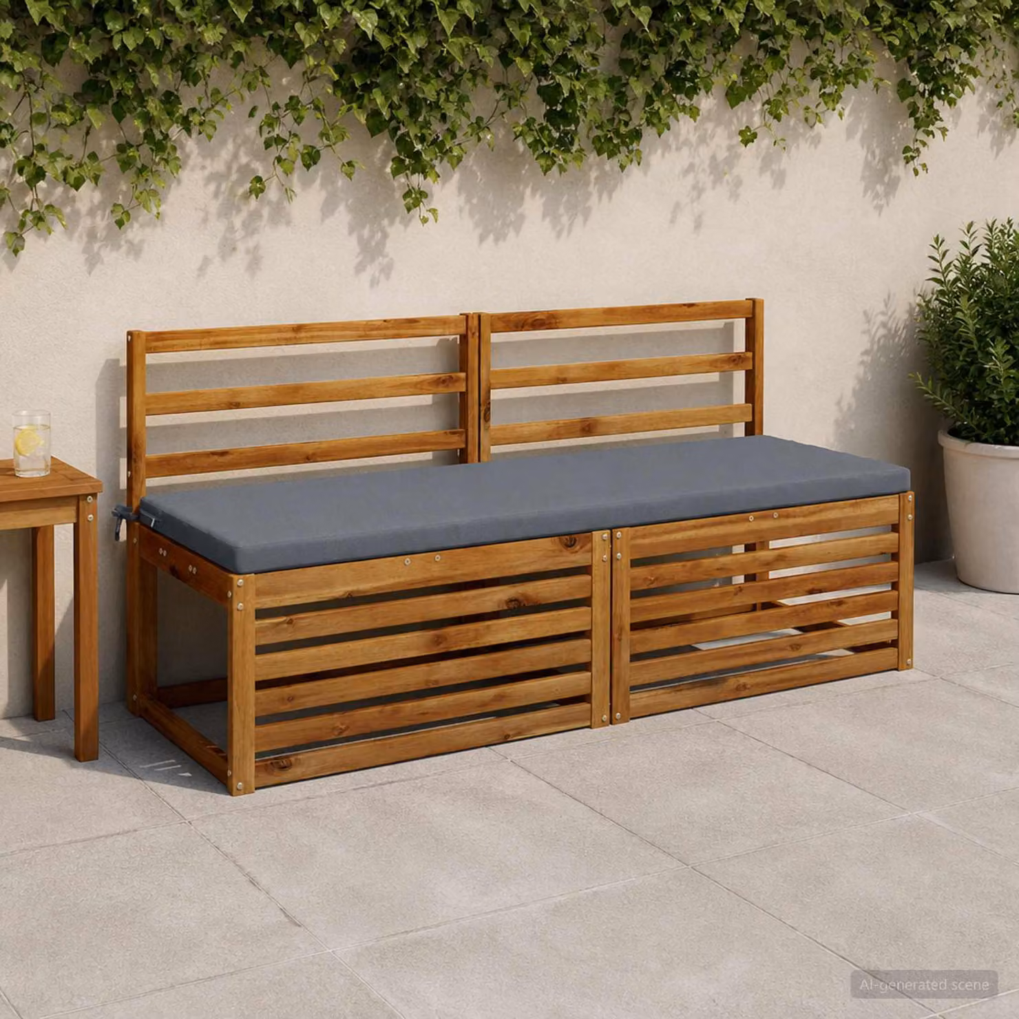 Set di 2 cuscini per panchina vidaXL SOEST in poliestere blu, resistenti ai raggi UV e lavabili