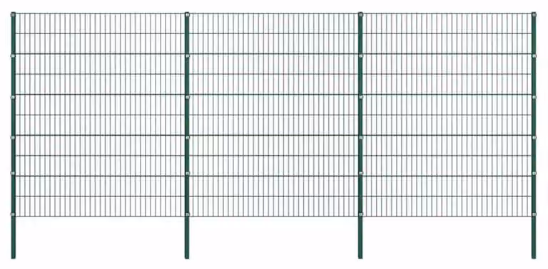 vidaXL Recinzione prefabbricata con pali in ferro, 5,1 x 2 metri, verde