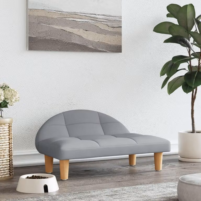 The Living Store Letto per cani grigio chiaro 70x52x30 cm tessuto